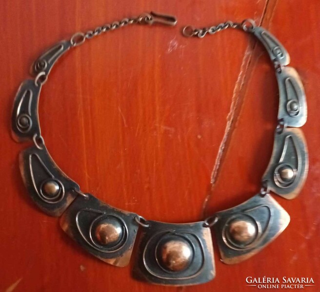 Marked applied arts bronze necklace