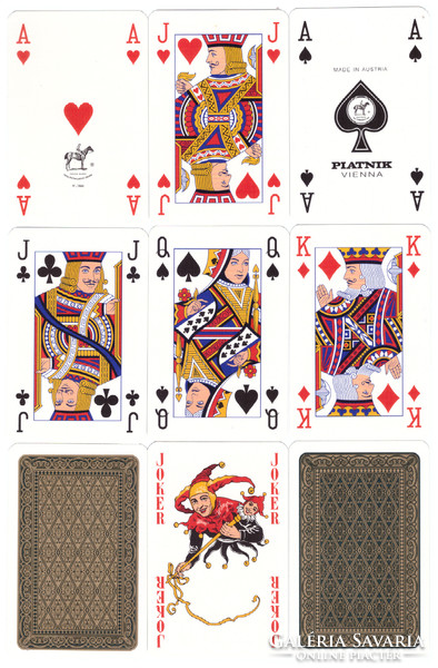 12. Francia kártya dupla pakli 104 + 4 joker Nemzetközi kártyakép Piatnik 1997 újszerű