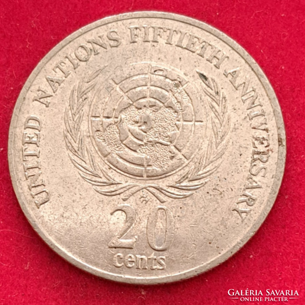 1995. Ausztrália, 50 éves az ENSZ, 20 Cent (663)