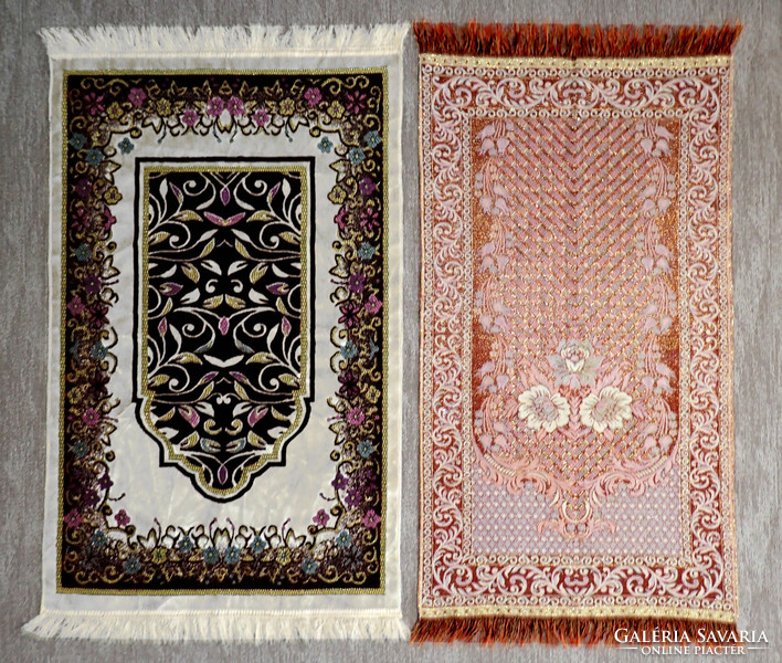 2 db gyönyörű selyem mokett török imaszőnyeg falikárpit ima szőnyeg fali kárpit