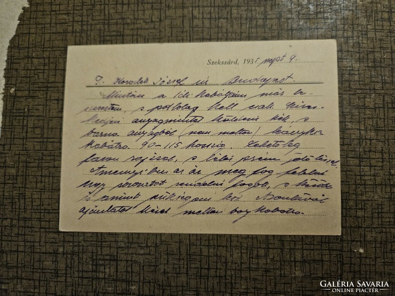 1935-ös Fejléces levelezőlap Szekszárd