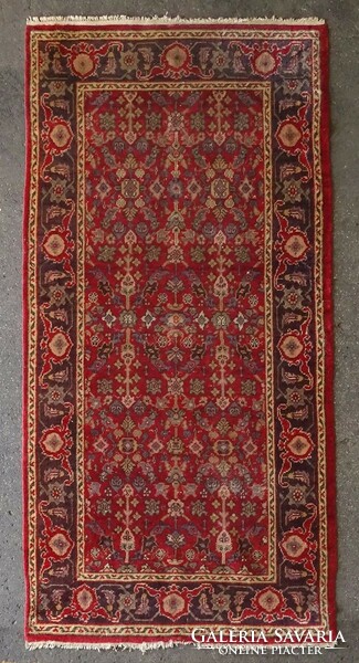 1K972 antique art deco connecting carpet with oriental pattern 125 x 250 cm