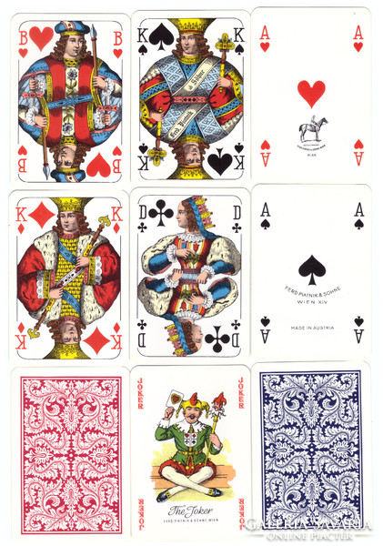 8. Francia kártya dupla pakli 104 + 6 joker Bécsi kártyakép Piatnik 1991 újszerű