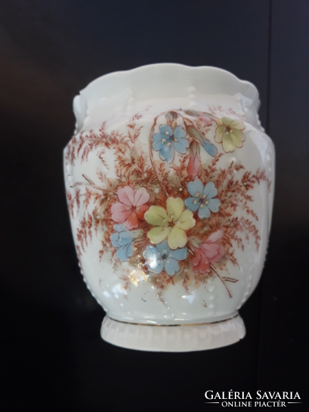 Antik  kézi festésű gyöngyös porcelán bögre