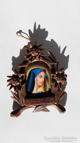 Hand-painted porcelain Mary picture 19th century.