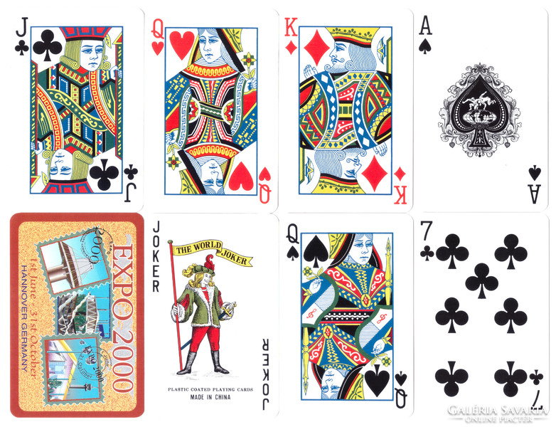 23. Francia kártya 52 + 1 joker Nemzetközi kártyakép Kína 2000 alighasznált