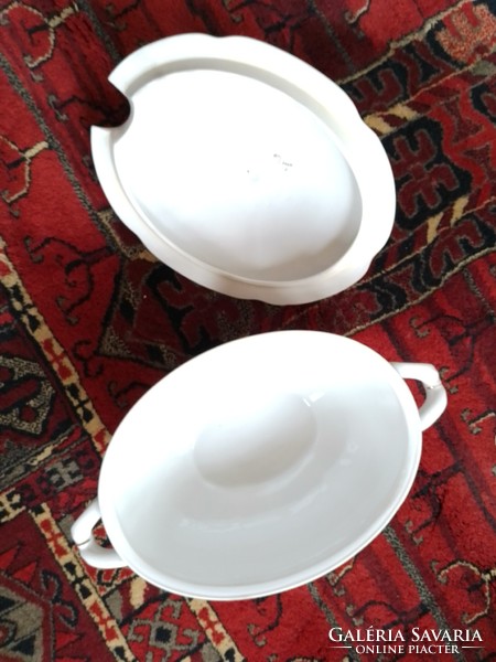 Antik régi Drasche porcelán étkészlet 30 darabja tálalók lapos tányér teáskanna süteményes kistányér
