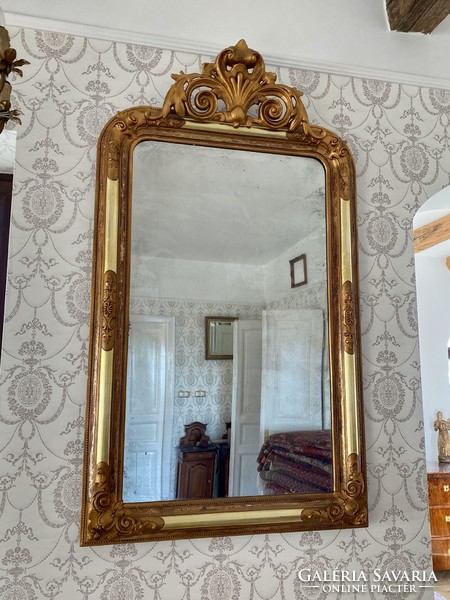 Biedermeier felépítményes tükör restaurált