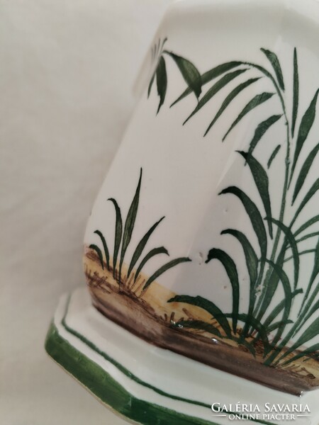 Manufactural, picur kaspó - with palm leaves / Italian ceramics