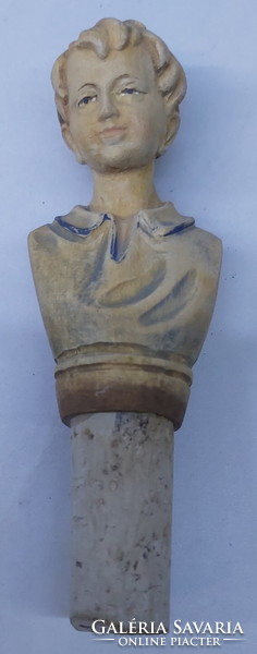 Old special carved figured stopper - glass stopper