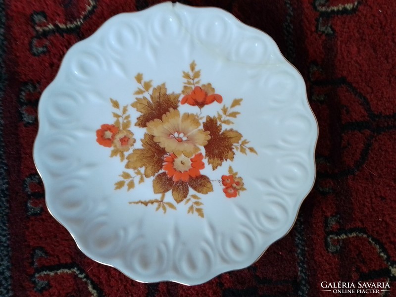 Alba Julia porcelán süteményes készlet virág levél mintával kistányér tálaló kínáló
