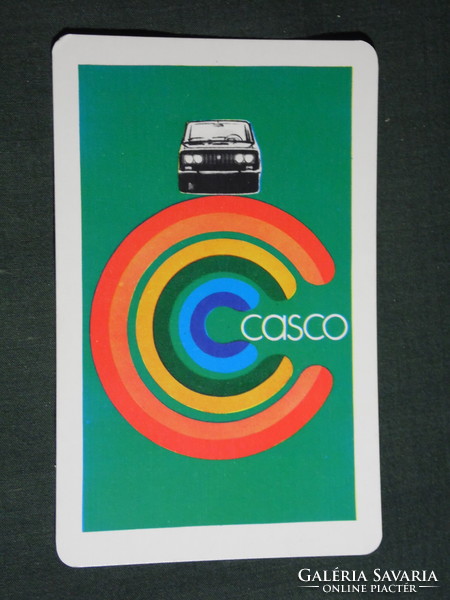 Kártyanaptár, Állami Biztosító, Casco,grafikai, Lada,Zsiguli autó, 1972,   (5)