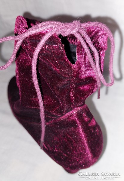 Burgundy velvet ankle boots uk7 (41)