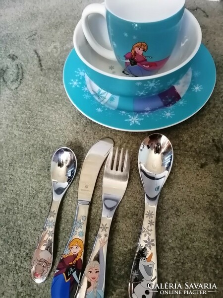 Wmf ice magic walt disney children's plate+cutlery set