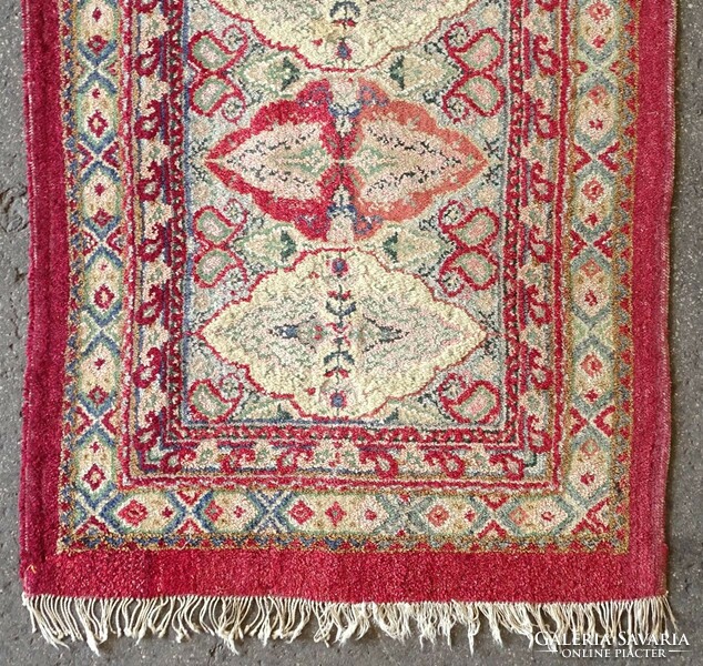 1K969 Régi art deco hosszú szőnyeg perzsaszőnyeg ~ 1930 középen medalion sor 203 x 83 cm