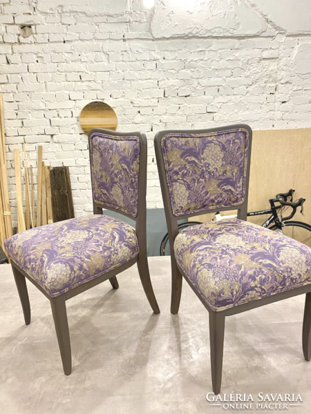 2 fully renovated, upholstered art deco chairs