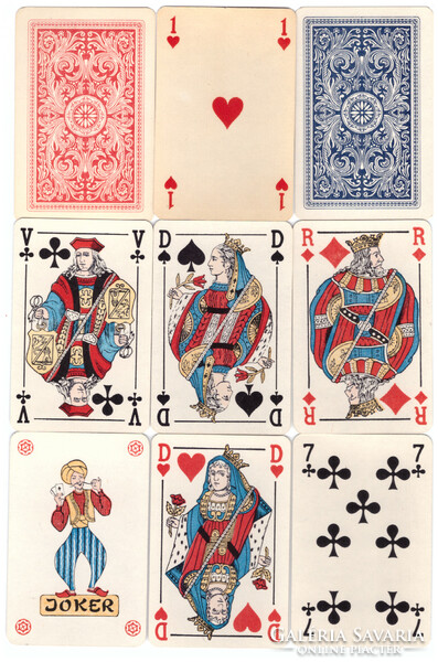 25. Francia kártya dupla pakli 104 + 4 joker Genovai kártyakép Kína 1980 körül alighasznált, újszerű
