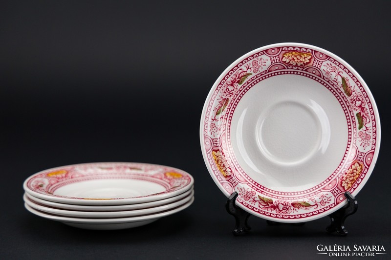 Staffordshire ridgway canterbury English porcelain, plate coasters, 5 pieces.