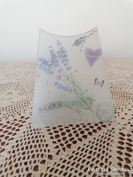 Lavender glass candle holder