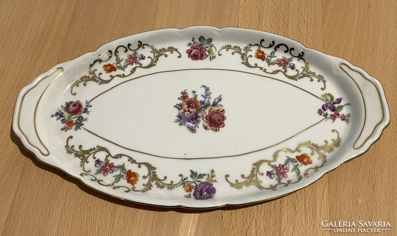 Virágos kerámia találó tányér, tál