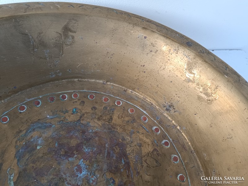 Antique kitchen tool brass copper wash basin vegetable washing dish 742 8387