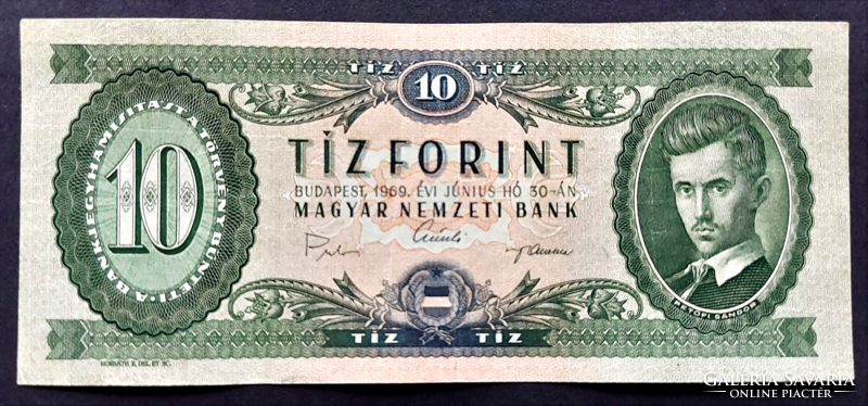 10 Forint 1969, VF, alacsony sorszám, "000606"