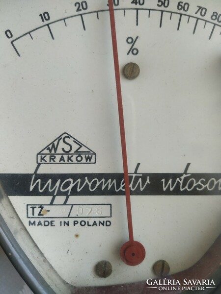 Retro metal housing Polish ws krakow hygrometer humidity meter for sale!