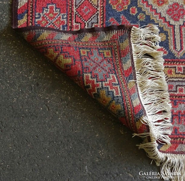 1L013 antique art deco oriental pattern bird hand-knotted red Persian carpet 115 x 202 cm