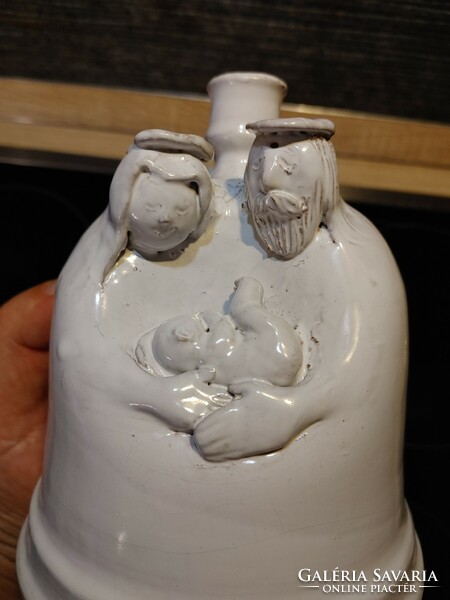 Ceramic candle holder of a married couple with their child