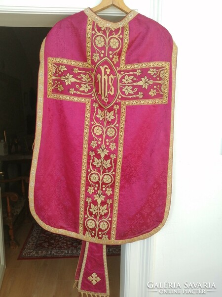 Beautiful, metallic thread, brocade purple mass dress, including a stole. Liturgical, priestly dress
