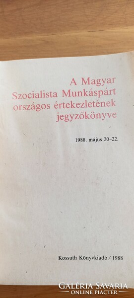 Minutes of the national meeting of MSZMP-May 20-22, 1988