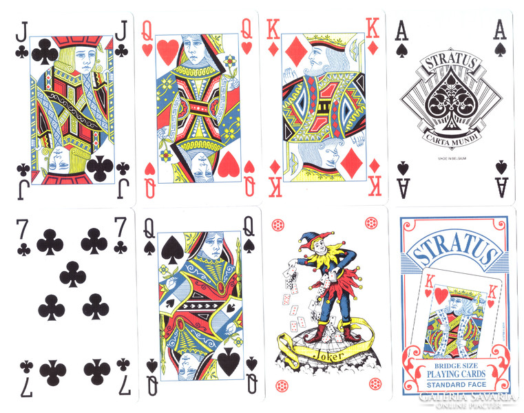 33. Francia kártya 52 lap + 2 joker Carta Mundi Belgium 2000 körül új, bontatlan csomagban