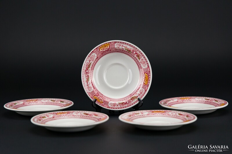 Staffordshire ridgway canterbury English porcelain, plate coasters, 5 pieces.