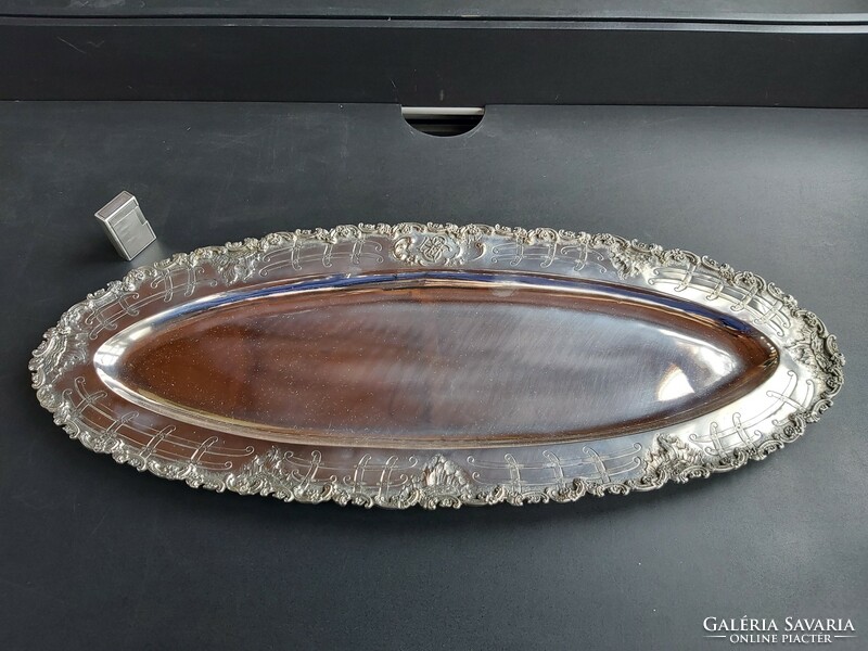 800 silver neo-rococo fish tray, 1339g - marked, beautiful, usable size!