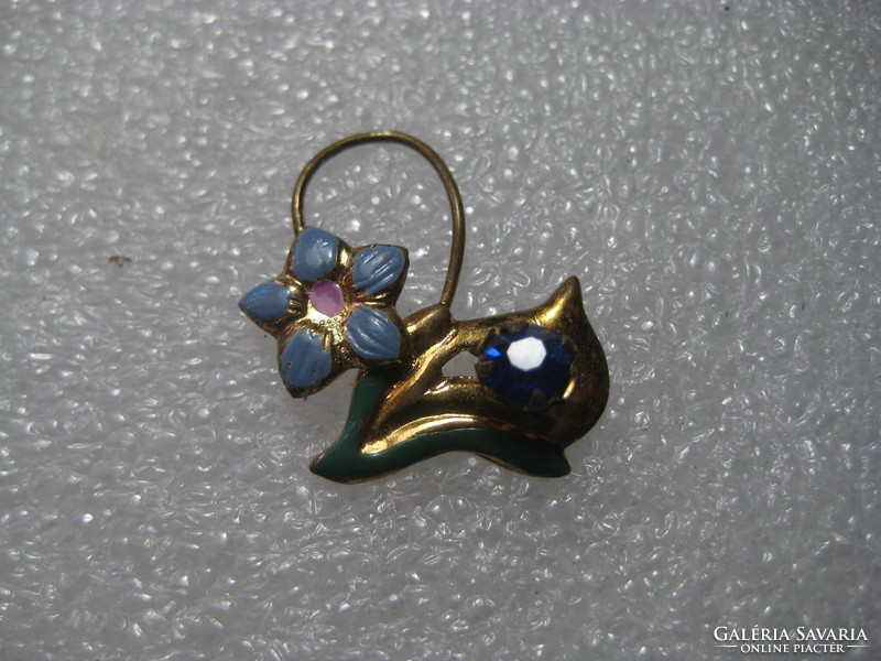 Earrings, gold-plated and enameled 2 cm, in the condition shown in the picture