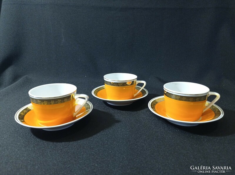 Hölóháza porcelain orange mocha/coffee cup sets