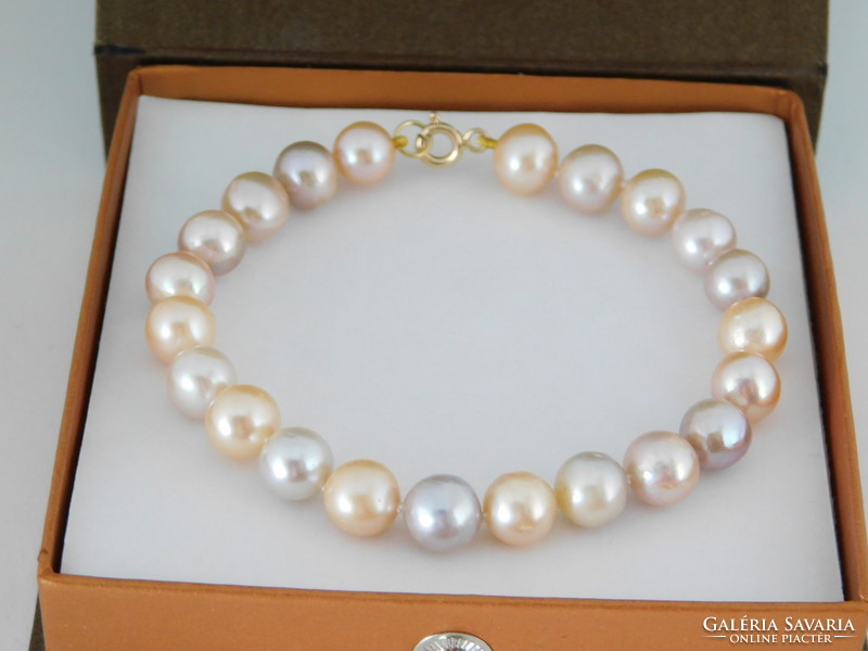 14 K gold multicolored pearl bracelet
