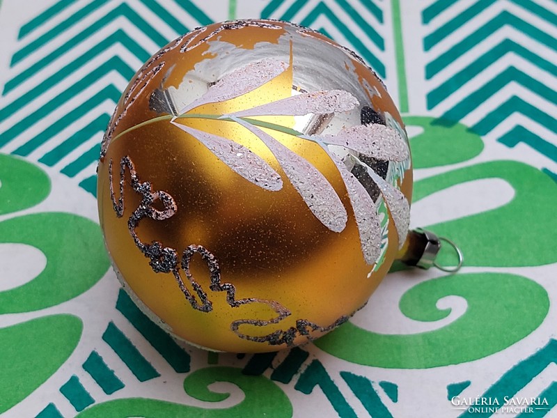 Old glass Christmas tree ornament retro sphere glass ornament