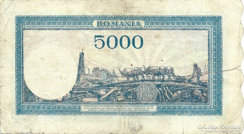 5000 Lei 1945 Romania 4.