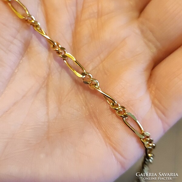 New marked figaro-style gold-plated steel bracelet 20cm