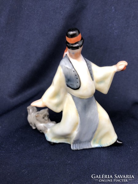 Herendi Juhász a pulikutyával porcelán figura (7cm) RZ