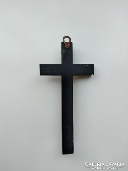 Wooden cross, golden crucifix