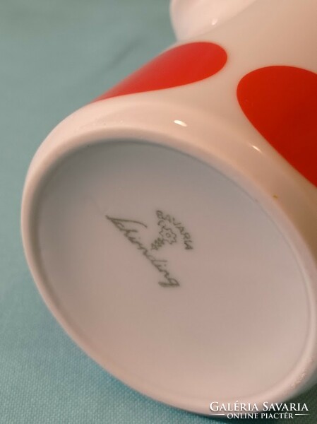 Bavaria porcelán Piros pöttyös tej-tejszín kiöntő