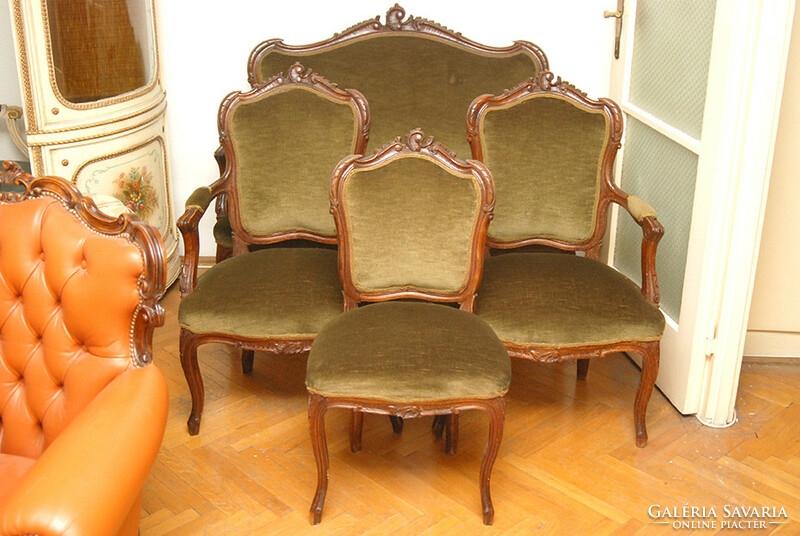 Bécsi Barokk ülőgarnitúra, kanapé, szék