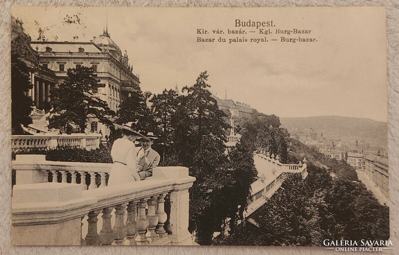 From Budapest. District, Királyi várbazar, lánchíd street, postcard from 1915