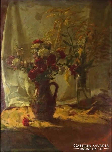 1L365 xx. Century painter: table still life with flowers
