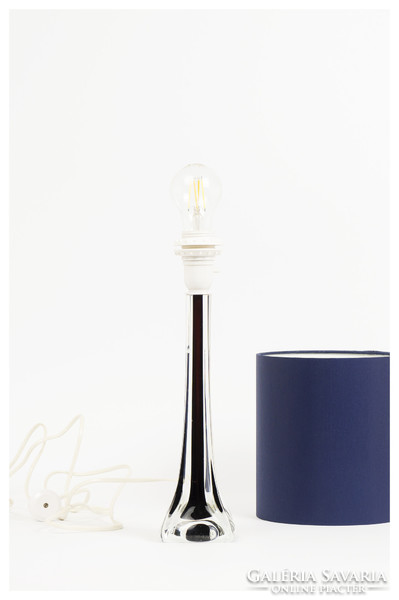 Vintage svéd fújt üveg asztali lámpa az 50-es évek elejéből | Paul Kedelv | Flygsfors Glasverk
