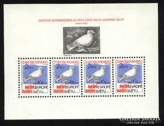 Stamp block 69.-Czechoslovakia-peace dove 10 euro