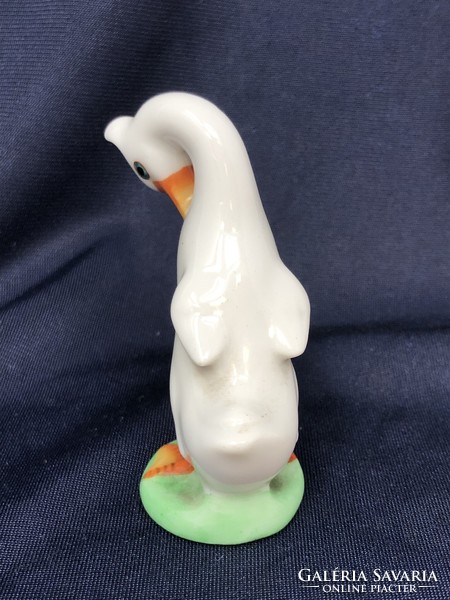 Herend white goose miniature bird porcelain figure (6cm) rz
