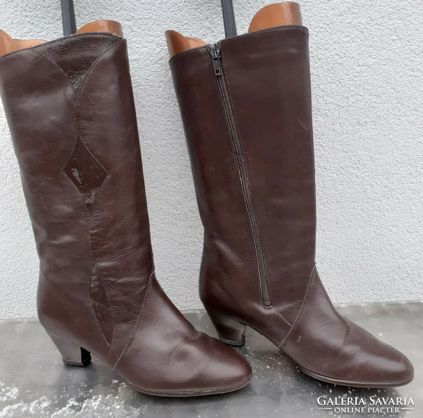 Brown leather boots, boots. 38-As